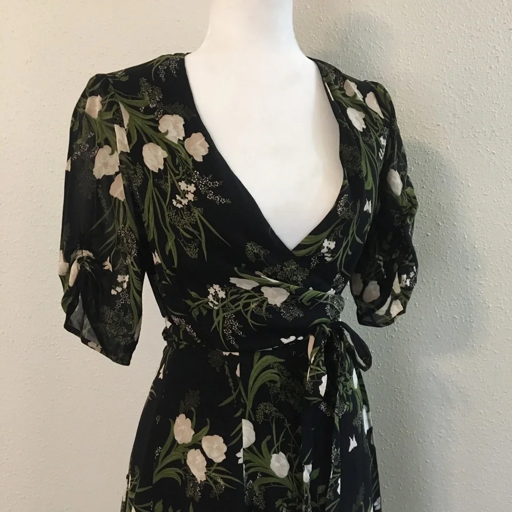 REFORMATION black MONICA wrap dress Anastasia - Picture 4 of 5
